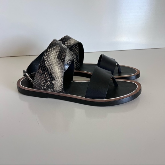 Vince Women’s Mailin Snake Embossed Ankle Wrap Sandal - Picture 2 of 10